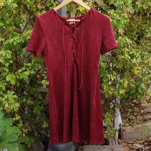 NWT Paper Crane Red Burgundy Fall Corset Dress